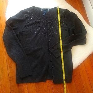 Karen Scott dark gray cardigan size medium